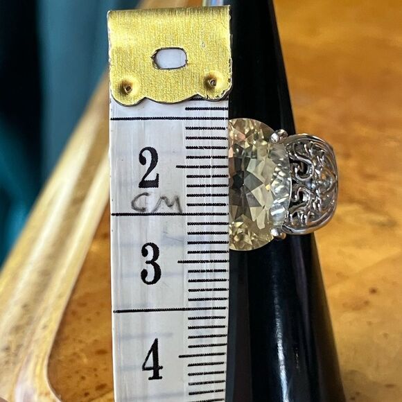 Yellow Labradorite Sterling Silver Ring Size 5.75 - Picture 7 of 9